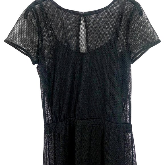 Mesh Short Sleeve Dress w/ Mini Dress Underneath - Picture 3 of 7